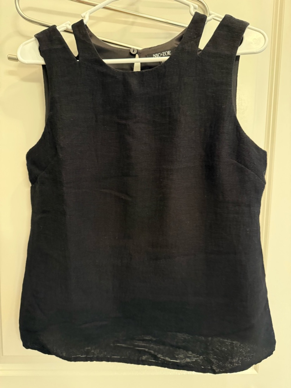 NIC+ZOE Black Textured Sleeveless Tank Top